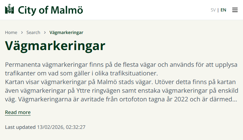 Gränssnittet visas på engelska men det förekommer en del text på svenska.